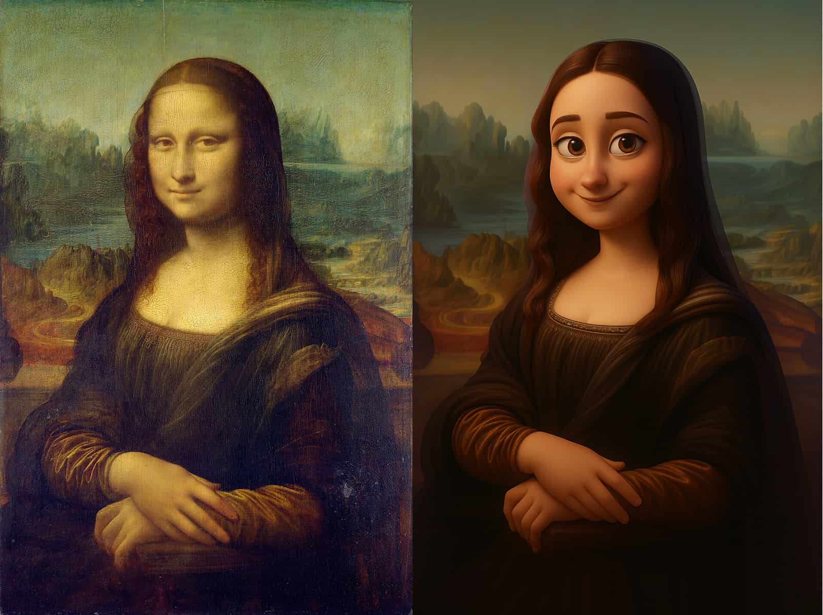 pixar style of Mona Lisa